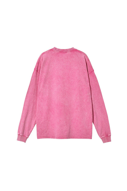 250GSM Vintage Washed Long Sleeve Crew