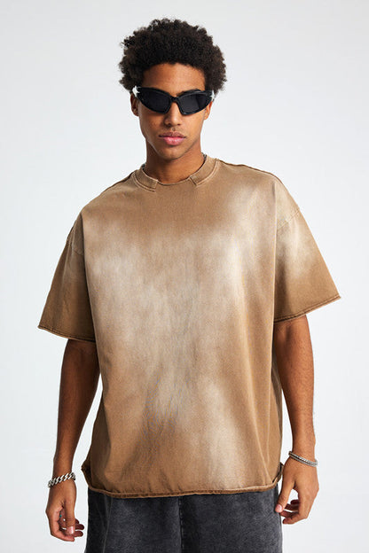 305GSM Gradient Sprayed Vintage Tee