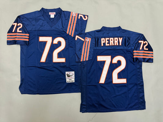 Mens William Perry #72 Chicago Bears Blue 1985 Vintage Throwback Jersey