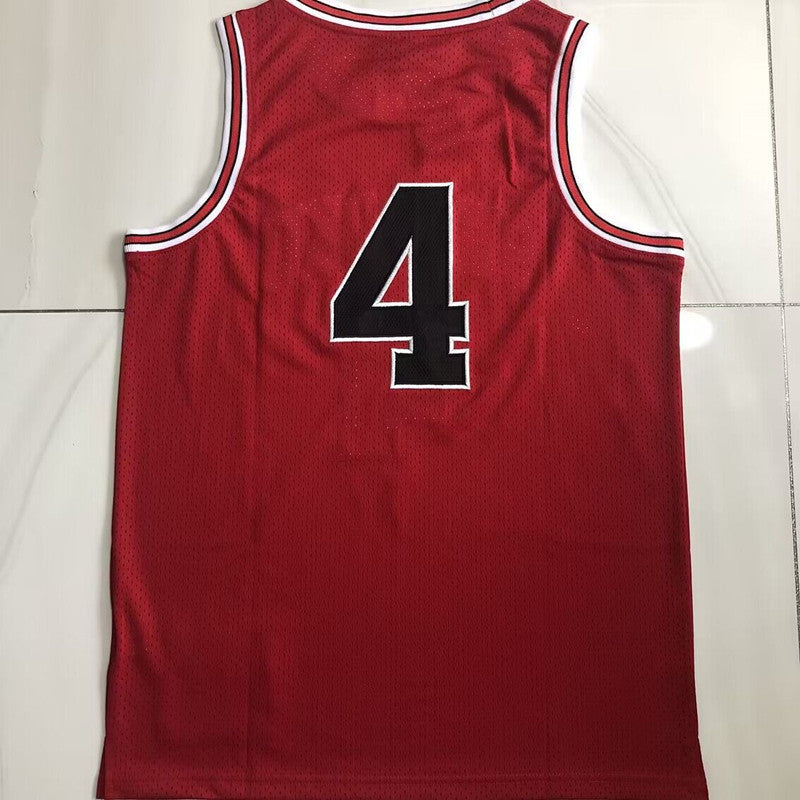 Slam Dunk Shohoku #4 red Throwback Jersey - Dense Embroidery