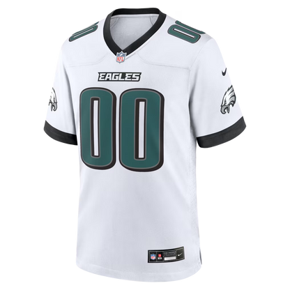 Custom Philadelphia Eagles White Game Jersey