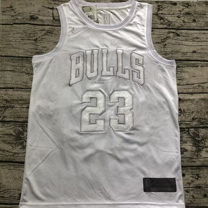 Chicago Bulls Michael Jordan #23 All-white Throwback Jersey - Dense Embroidery