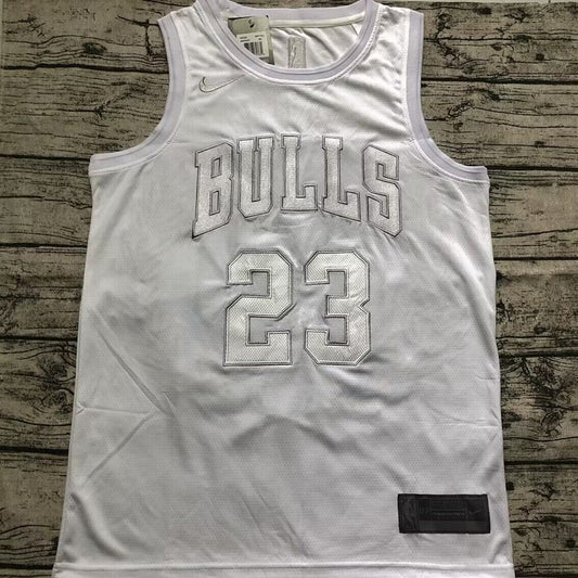 Chicago Bulls Michael Jordan #23 All-white Throwback Jersey - Dense Embroidery