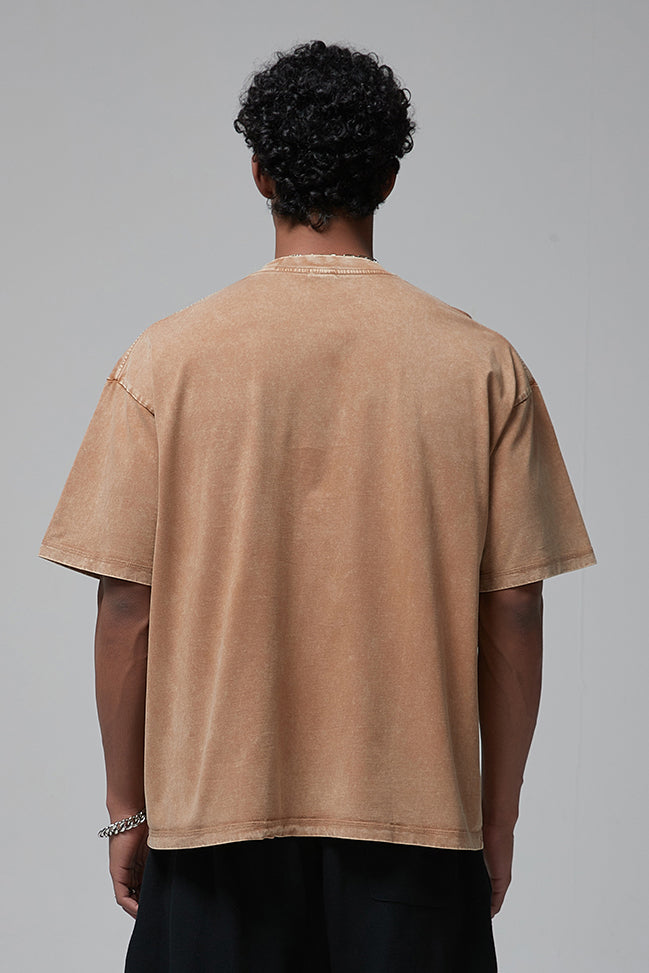 275GSM Double Stitch Sleeve Hem Washed Tee