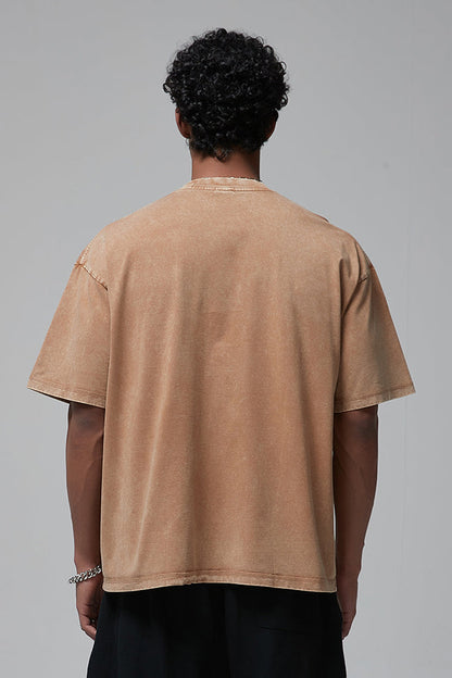 275GSM Double Stitch Sleeve Hem Washed Tee