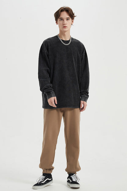 310GSM Pigment Dyed Washed Long Sleeve Crew