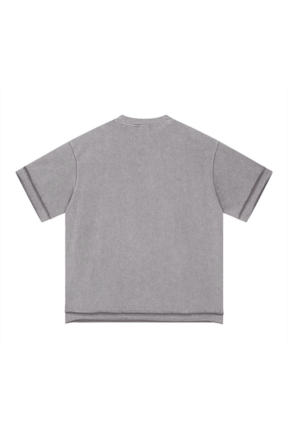275GSM Patchwork Distressed Washed Tee