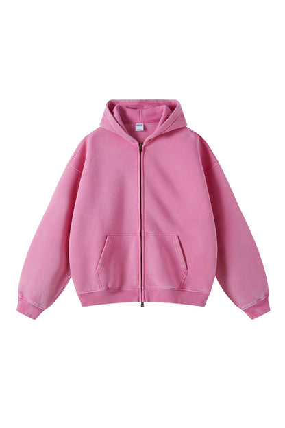 360GSM Washed Fleece Zipper Jacket