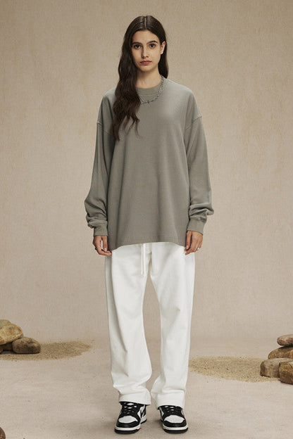 330GSM Waffle Material Long Sleeve Crew