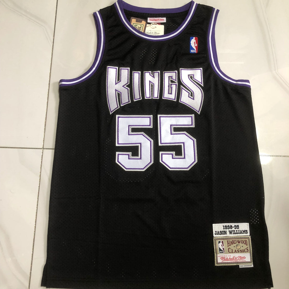 Sacramento Kings Jason Williams #55 black Throwback Jersey - Dense Embroidery