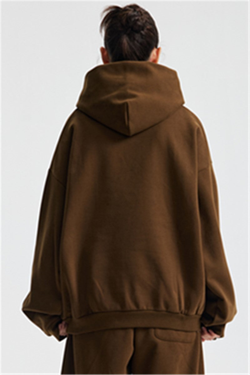 430GSM Boxy Fit Fleece Solid Color Hoodie