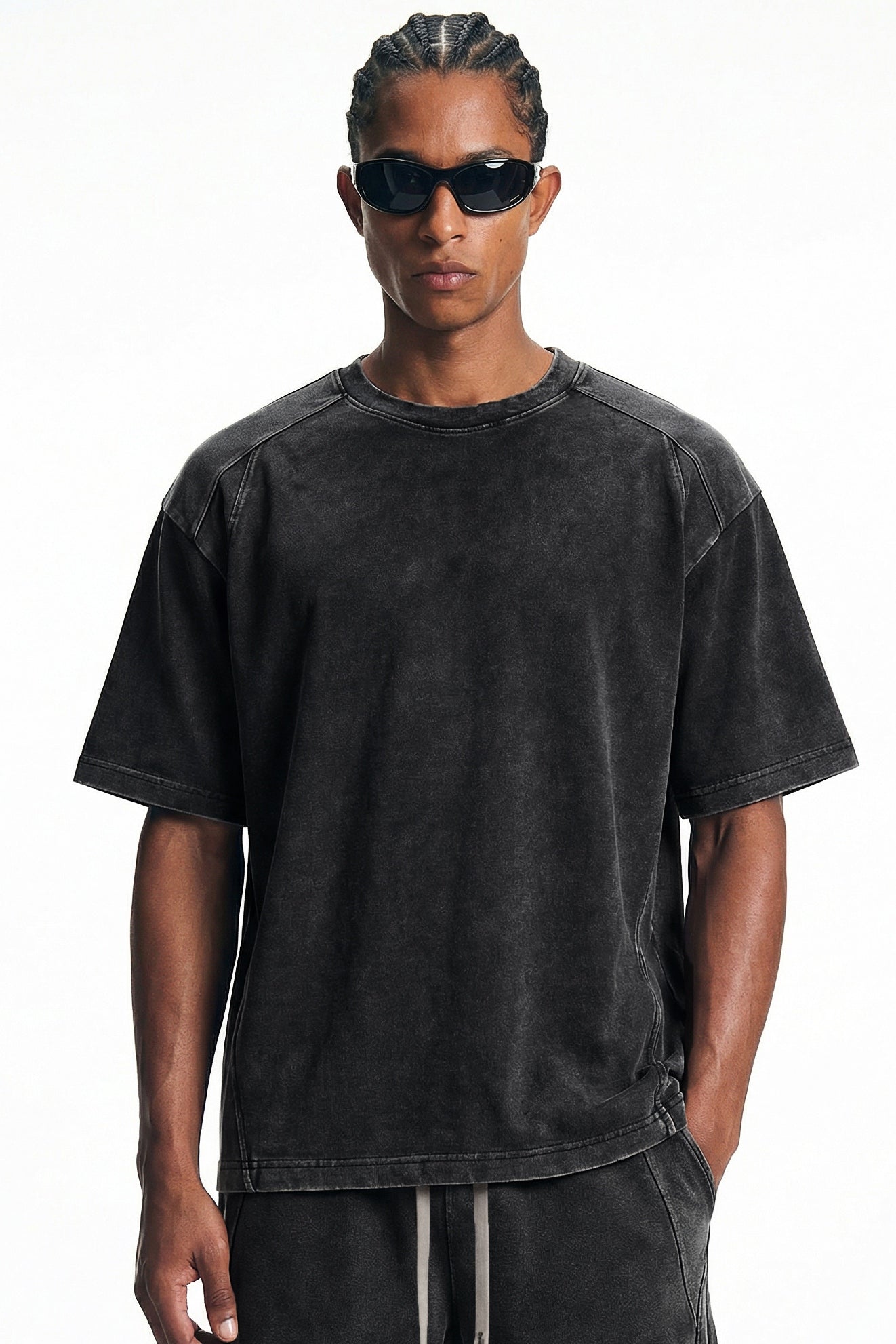 305GSM Splicing Washed Tee