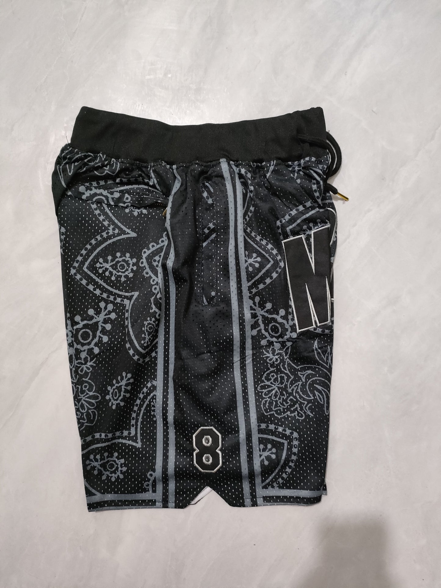 Los Angeles Lakers Black Floral Pocket Shorts