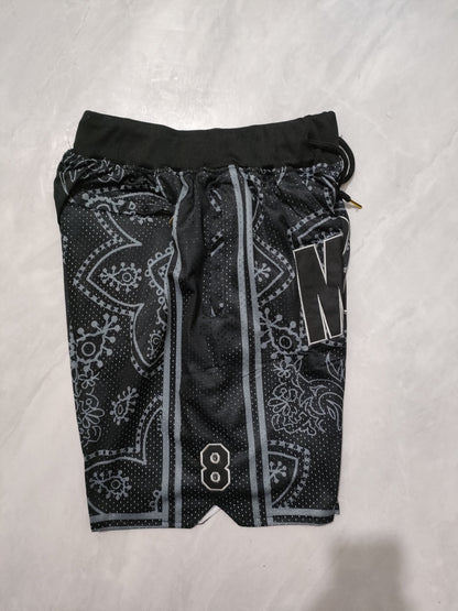 Los Angeles Lakers Black Floral Pocket Shorts