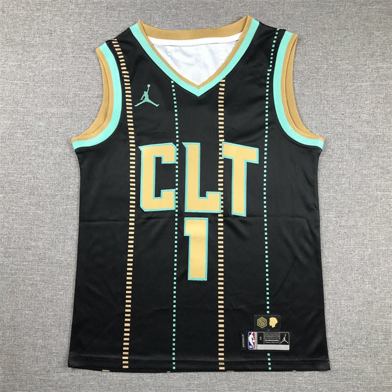Youth LaMelo Ball Charlotte Hornets #1 Embroidered Jersey