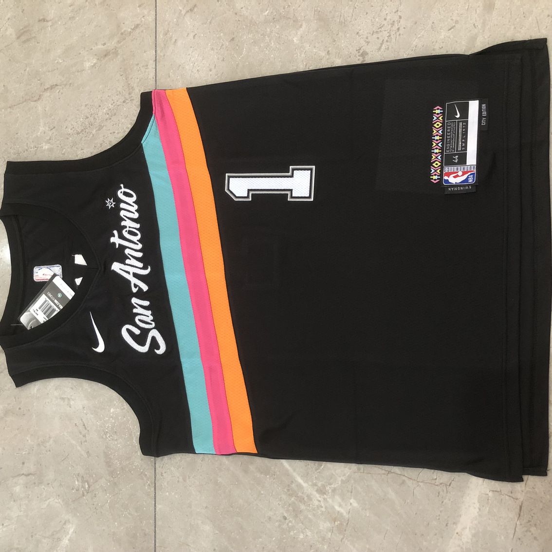 San Antonio Spurs Victor Wembanyama #1 black Throwback Jersey - Dense Embroidery
