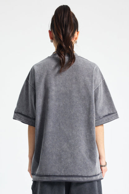 275GSM Patchwork Distressed Washed Tee