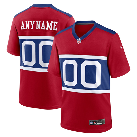 Custom New York Giants Red Game Jersey