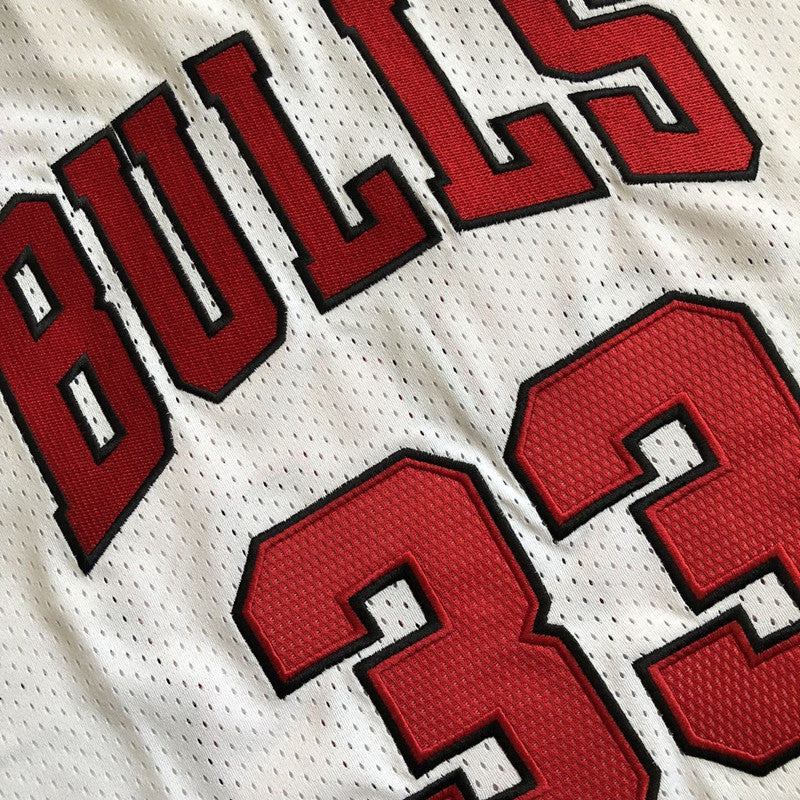 Chicago Bulls Scottie Pippen 33 White Thorwback Jersey