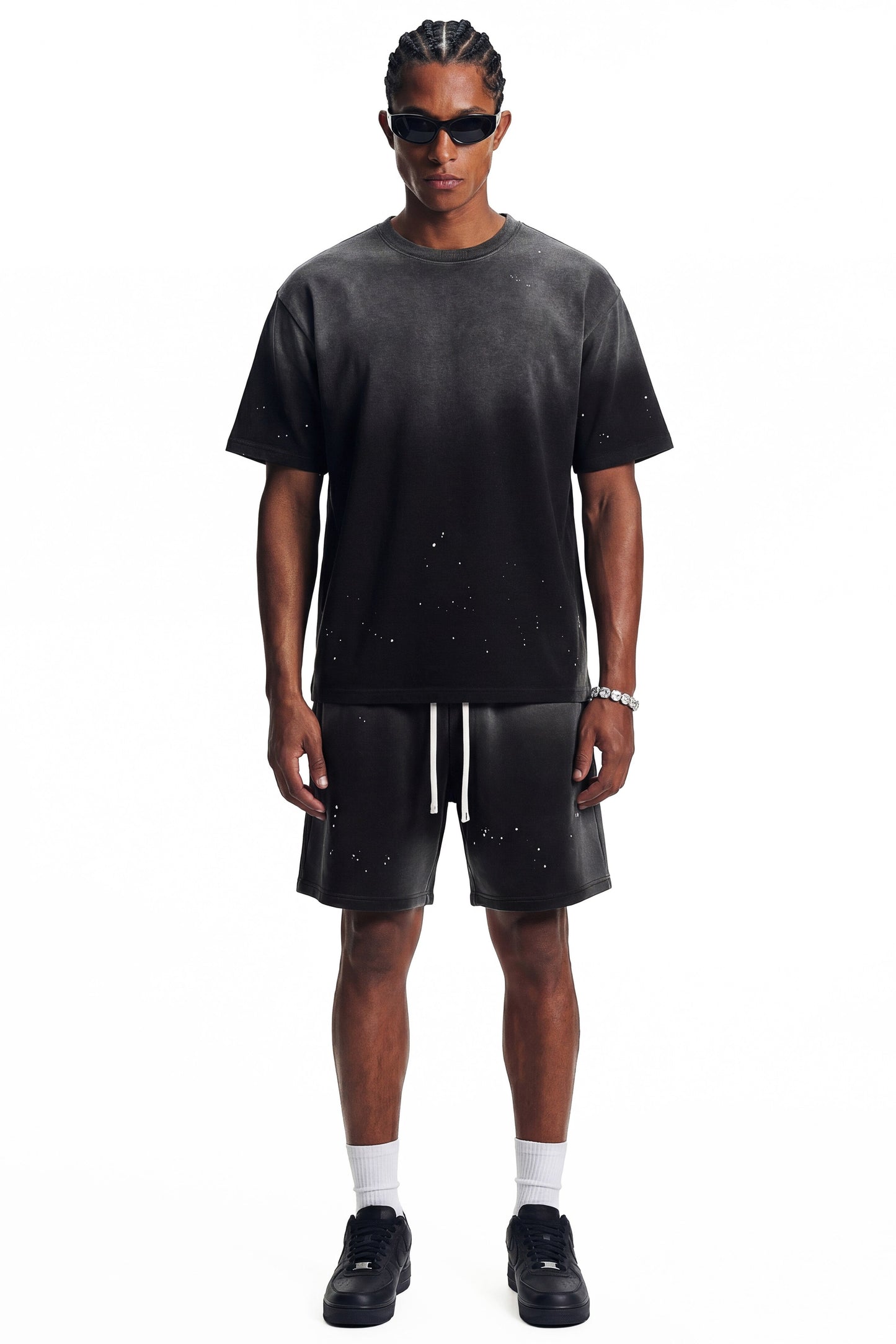 305GSM Ink Splashing Spray Washed Tee