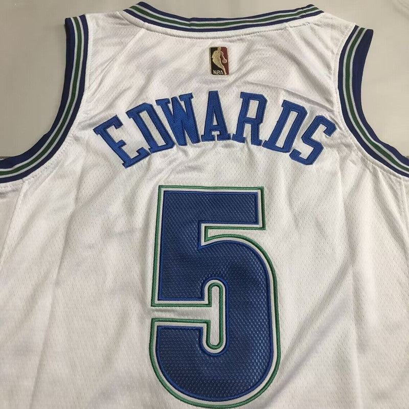 Minnesota Timberwolves Anthony Edwards #5 Throwback Jersey - Dense Embroidery