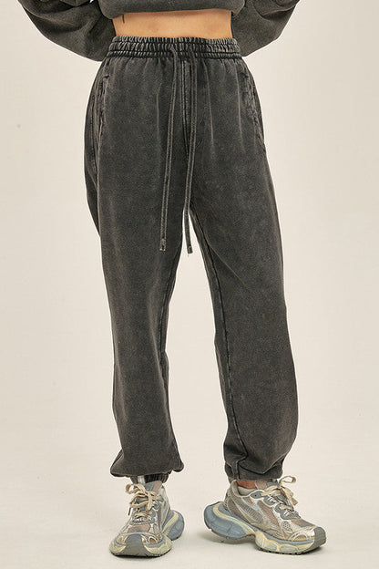 100% Cotton 420GSM Washed Sweatpants