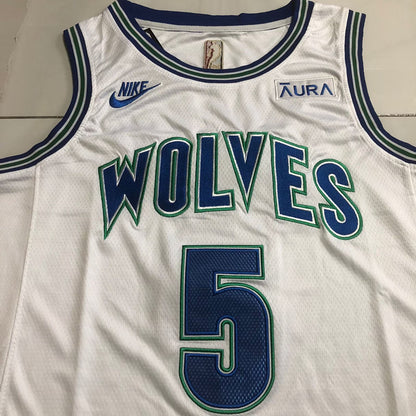 Minnesota Timberwolves Anthony Edwards #5 Throwback Jersey - Dense Embroidery