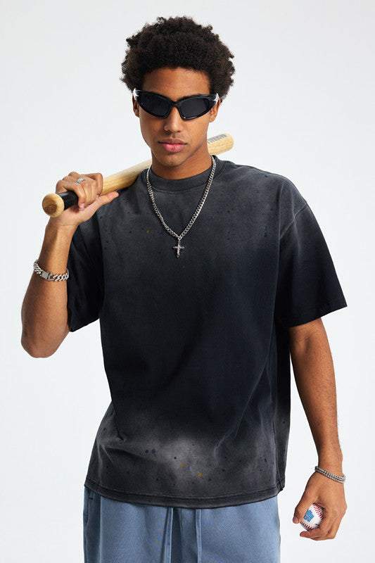 275GSM Ink Spray Washed Tee