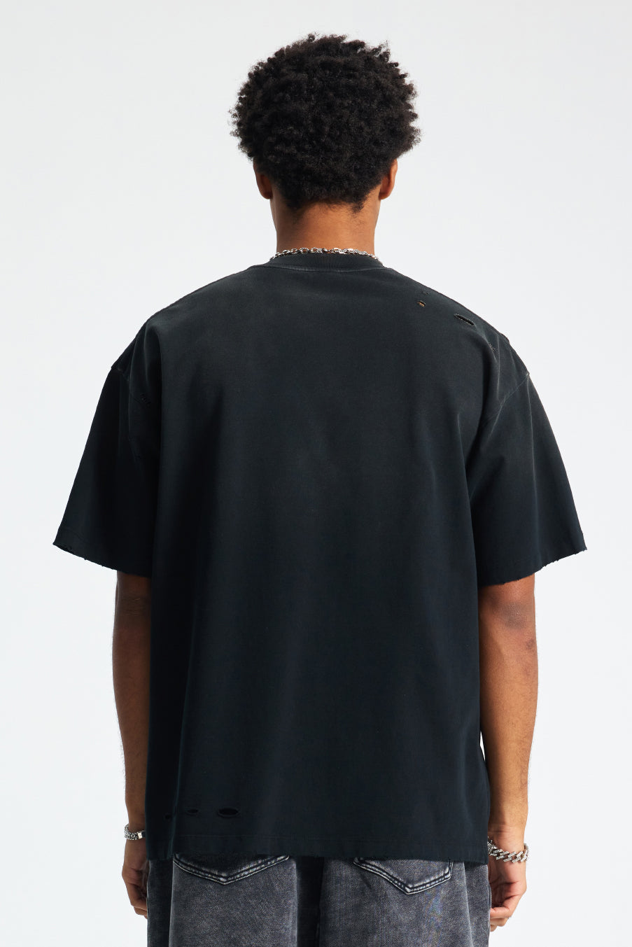 250GSM Gradient Sprayed Distressed Tee