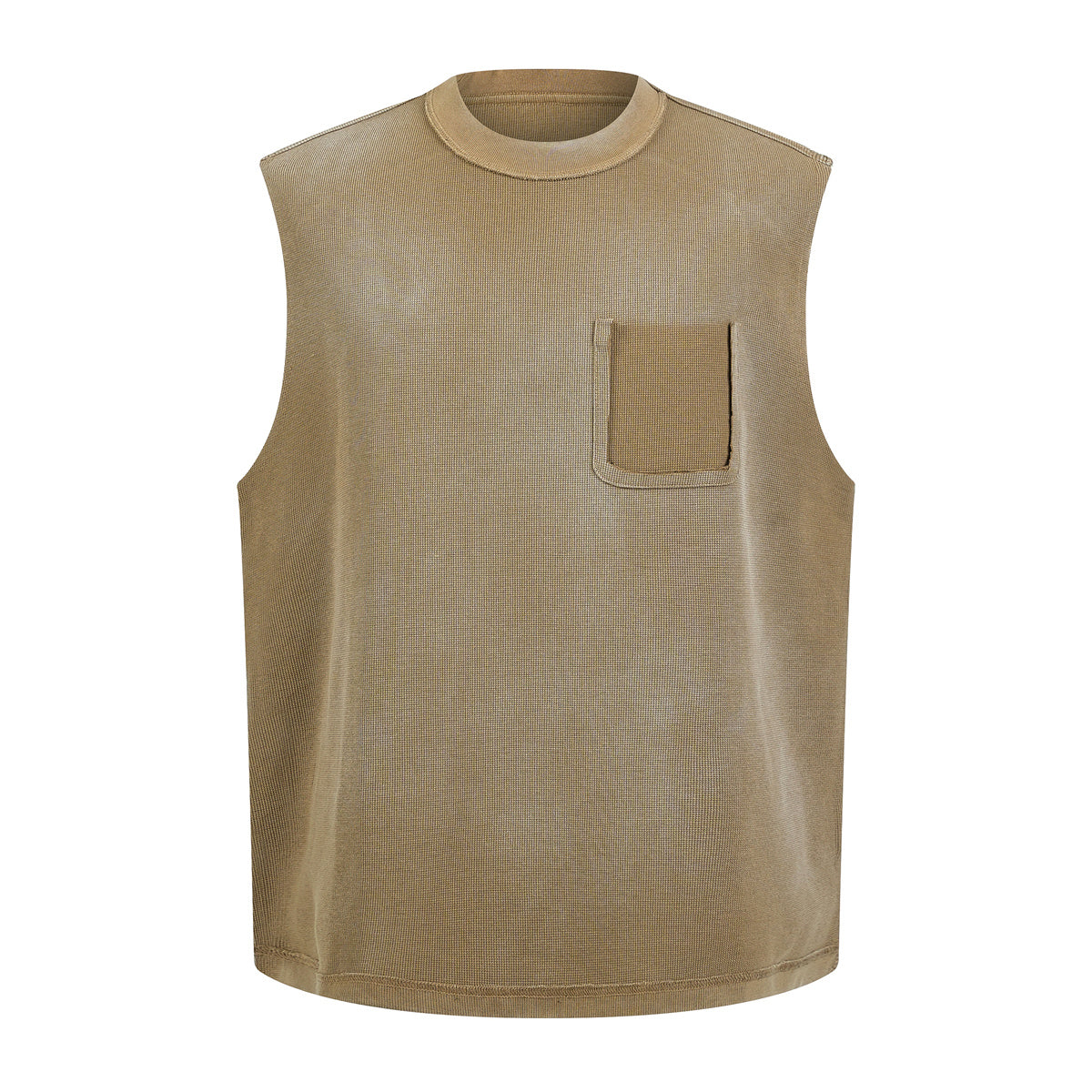 325GSM Sun Fade Waffle Material Muscle Tee