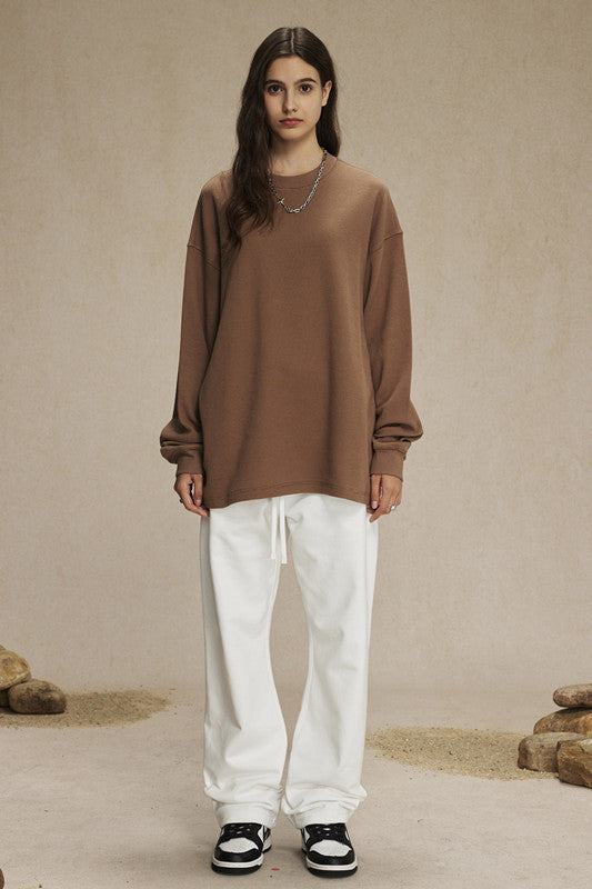 330GSM Waffle Material Long Sleeve Crew