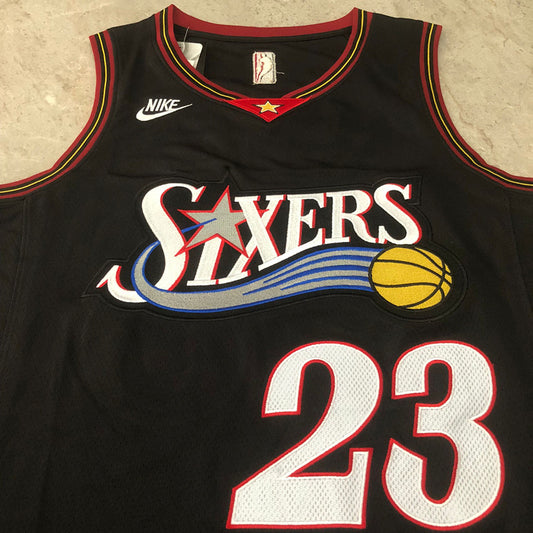 Philadelphia 76ers LeBron James #23 black Throwback Jersey - Dense Embroidery