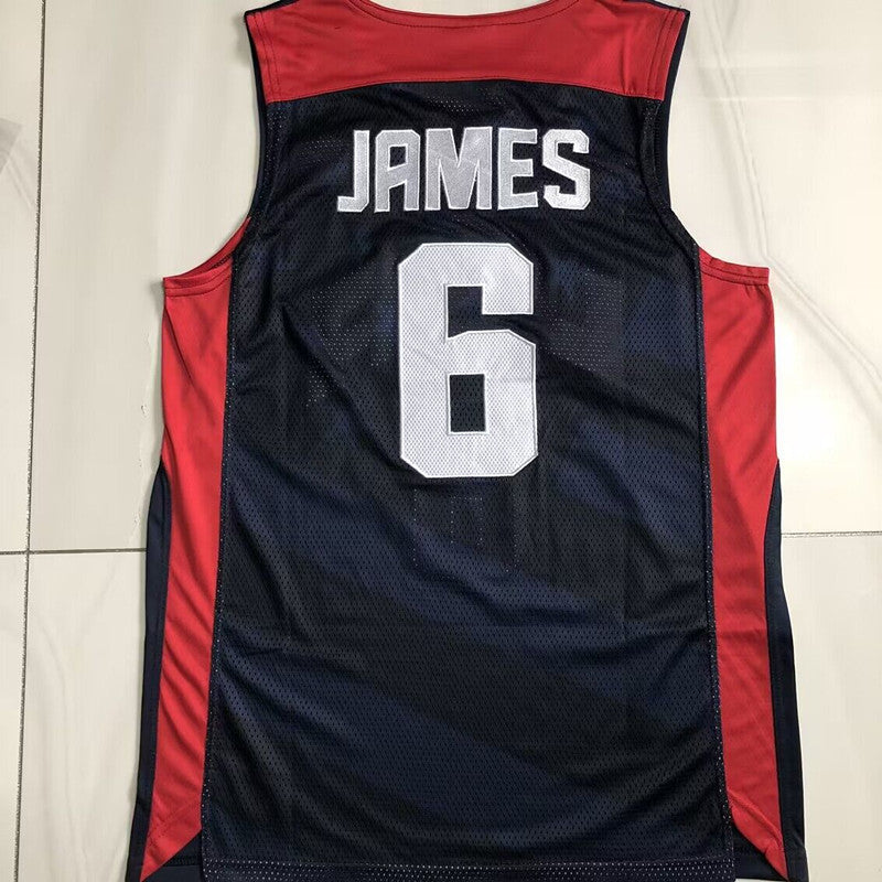 Dream Team 10 LeBron James #6 blue Throwback Jersey - Dense Embroidery