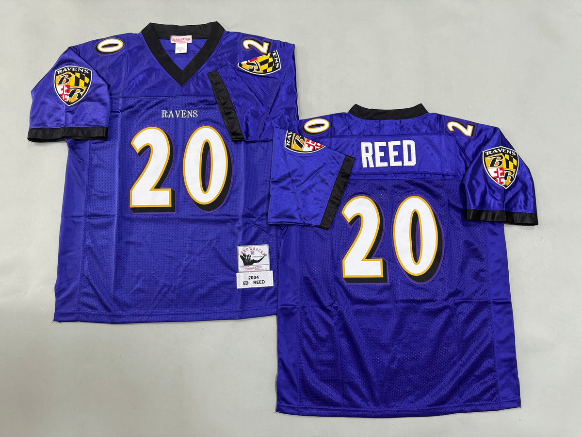 Mens Ed Reed #20 Baltimore Ravens Purple Vintage Throwback Jersey