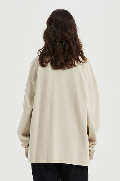 310GSM Pigment Dyed Washed Long Sleeve Crew