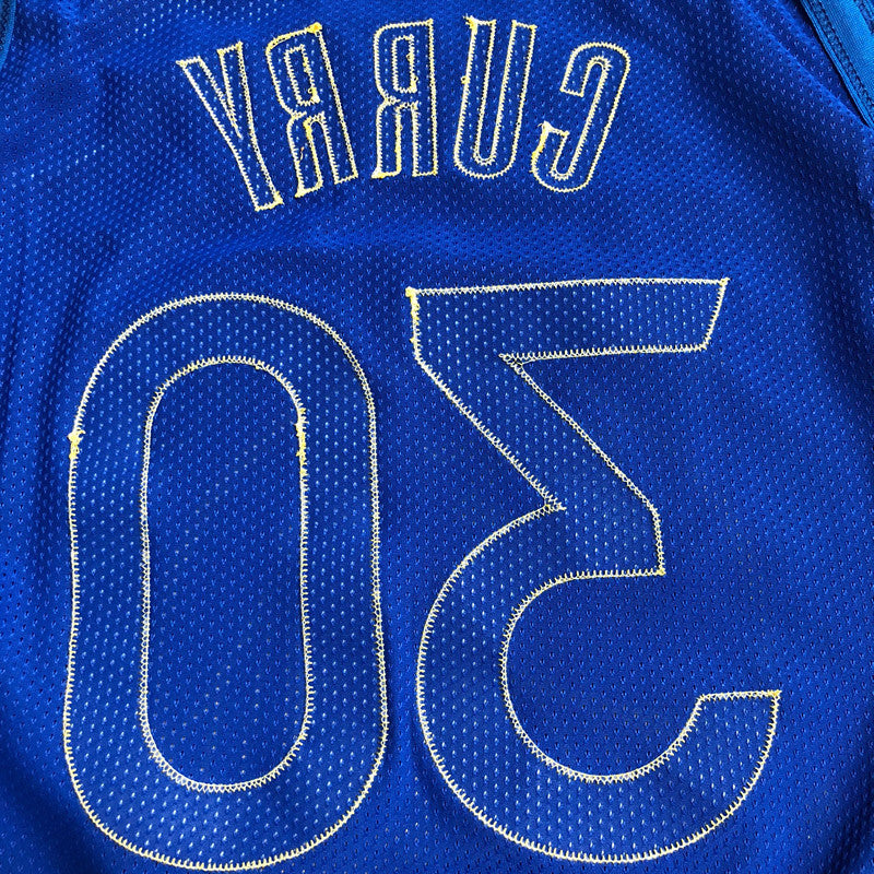 Golden State Warriors Stephen Curry #30 blue Throwback Jersey - Dense Embroidery
