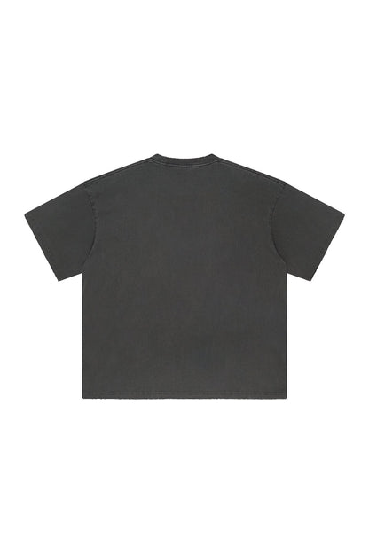250GSM Distressed Pigment Dyed Washed Tee