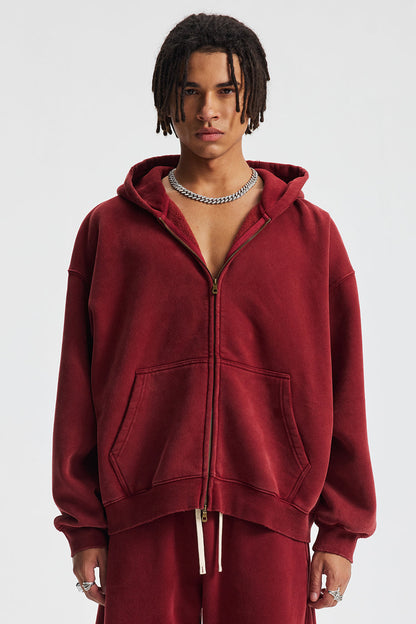 370GSM Pigment Dyed Fleece Boxy Hoodie
