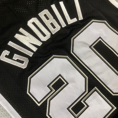 San Antonio Spurs Manu Ginobili #20 black Throwback Jersey - Dense Embroidery