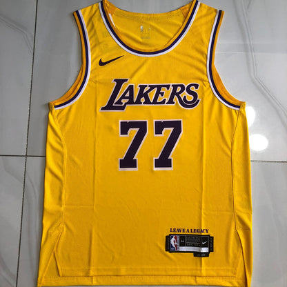 Los Angeles Lakers Luka Dončić #77 yellow Player Edition - Hot pressing