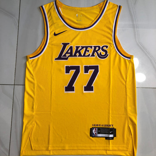 Los Angeles Lakers Luka Dončić #77 yellow Player Edition - Hot pressing