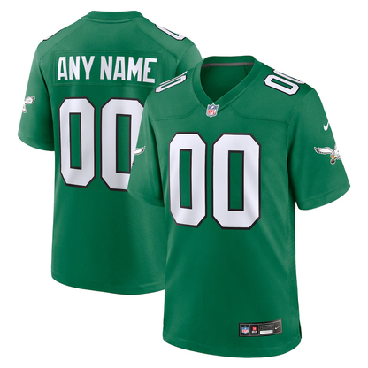 Custom Philadelphia Eagles Kelly Green Game Jersey