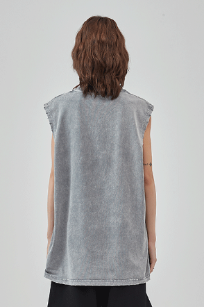 275GSM Distressed Washed Muscle Tee