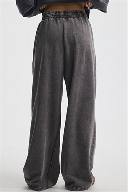380GSM Wide Leg Washed Sweatpants