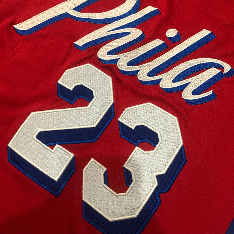 Philadelphia 76ers LeBron James #23 red Throwback Jersey - Dense Embroidery