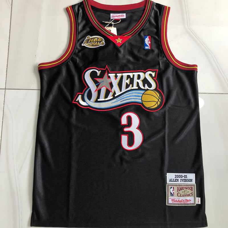 Allen Iverson #3 black 2000-01 Throwback Jersey - Dense Embroidery