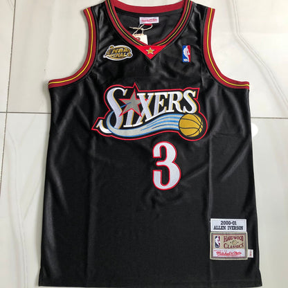 Allen Iverson #3 black 2000-01 Throwback Jersey - Dense Embroidery