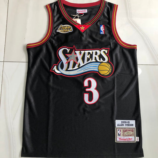 Allen Iverson #3 black 2000-01 Throwback Jersey - Dense Embroidery