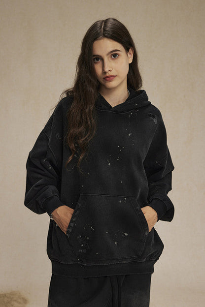 450GSM Distressed Dirty Effect Sun Fade Hoodie