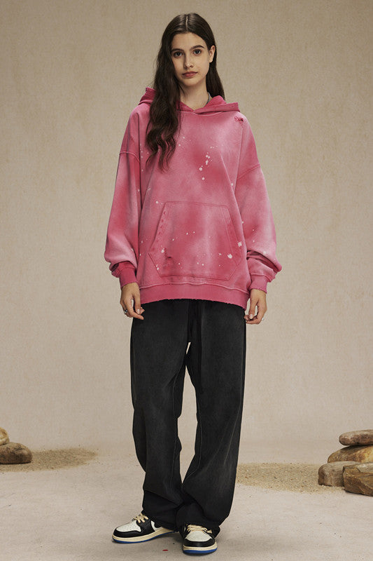 450GSM Distressed Dirty Effect Sun Fade Hoodie